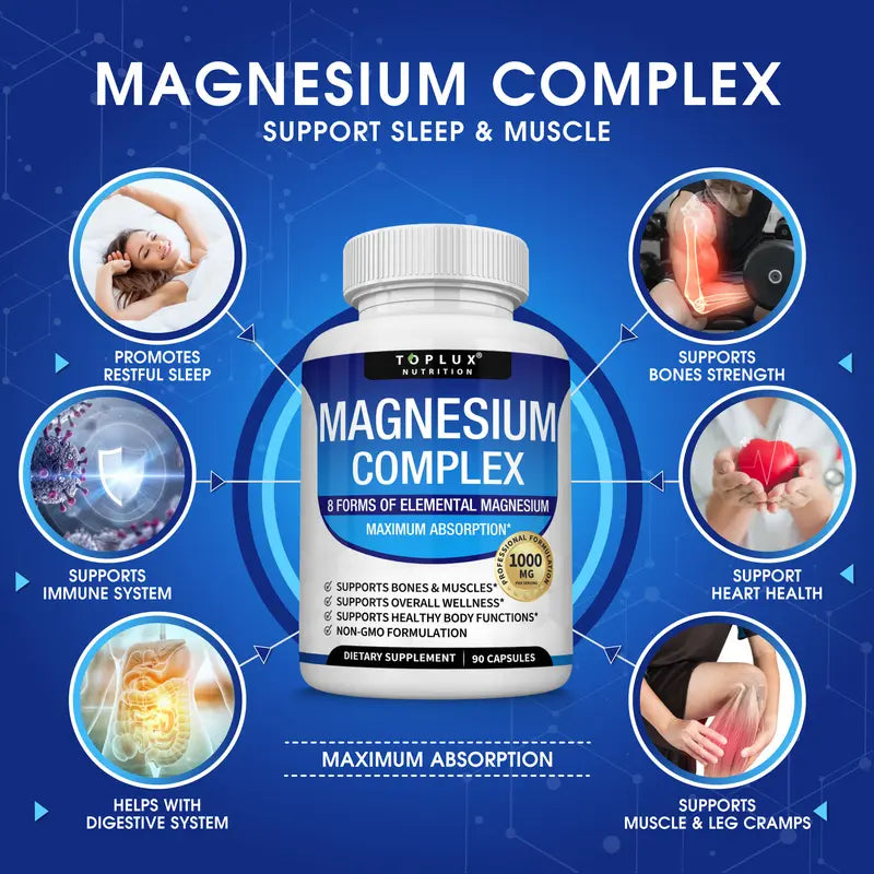 Toplux Magnesium Complex 1000mg Supplement - Image 2