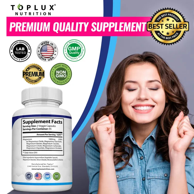 Toplux Magnesium Complex 1000mg Supplement - Image 5